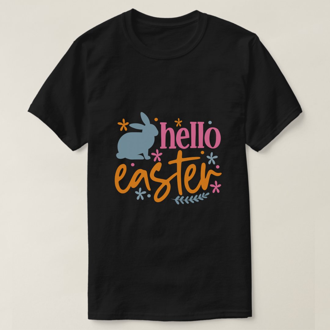 Easter Hello Easter Women Festival Printed T-shirt